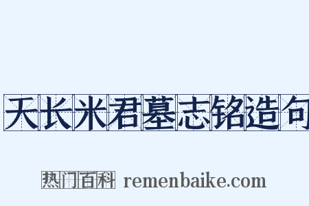 天长米君墓志铭造句是什么意思的图片